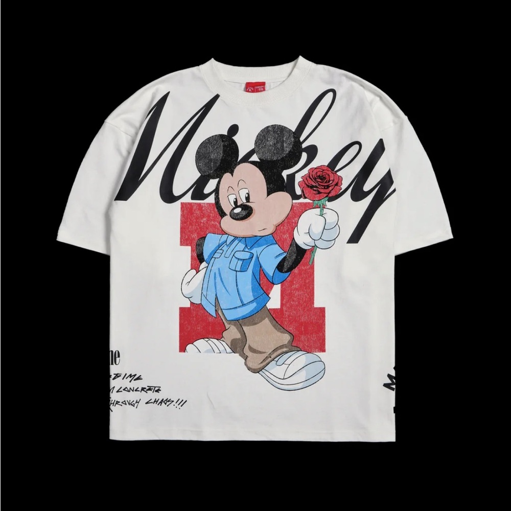 MICKEY'S CHAOS 199X OVERSIZED TEE IN BUTTER M